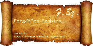 Forgács Szabina névjegykártya